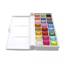 SeamiArt 24Color Glitter Water Color Set Acuarelas Metallic Gold Aquarela Pigment Paint Artist Painting Watercolors Art Supplies