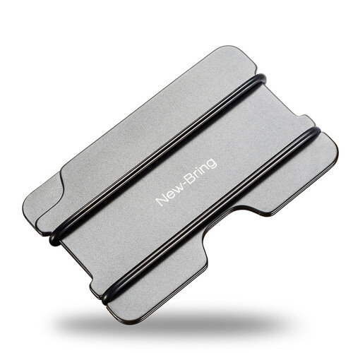 New Bring Metal Card Holder Slim Solid Aluminum NBR Rope RFID ...