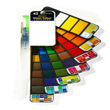 Dropshipping 18 25 33 42Colors Solid Watercolor Paint Set With Water Brush Pen Watercolor Pigment For Draw Art Supplies