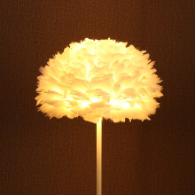 Nordic Modern Feather White Vertical Floor Lamp Study Bedroom White Bedside Desk Lamp Floor Lamps   EU Plug