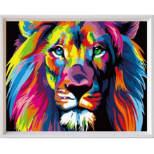 Oil Painting By Number Kit Colorful Lion Painting DIY Acrylic Pigment Painting By Numbers Set Hand Craft Art Supplies