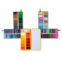 Superior 36 48 60 Colors Folding Solid Watercolor Paint Set Pearlescent Macaron Watercolor Pigment For Art Drawing