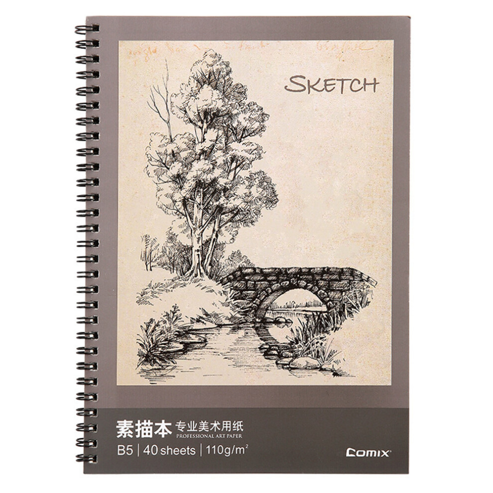 B5 Sketchbook 40 Pages Double Coil Design Loose leaf Graffiti Drawing Book Stationery Painting Art Supplies-image-OPC-PBPKBCB-NEW