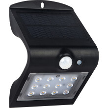 Luceco LED Solar Guardian Wall Light with PIR Motion Sensor Black 1.5W