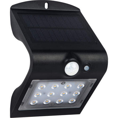 Luceco Luceco LED Solar Guardian Wall Light with PIR Motion Sensor Black 1.5W