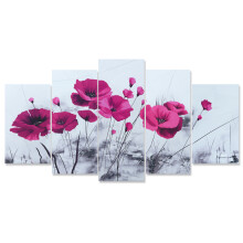 5pcs Canvas Flower Painting Wall Hanging Pictures Home Living Room Office Ornament Creative Gifts for Friends