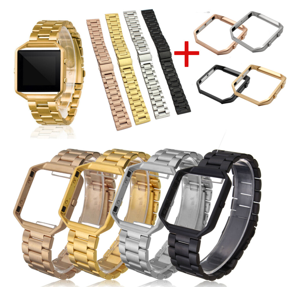 Stainless Steel Bracelet Wrist Band+Metal Frame For Fitbit Blaze Activity Tracker 6272686726053