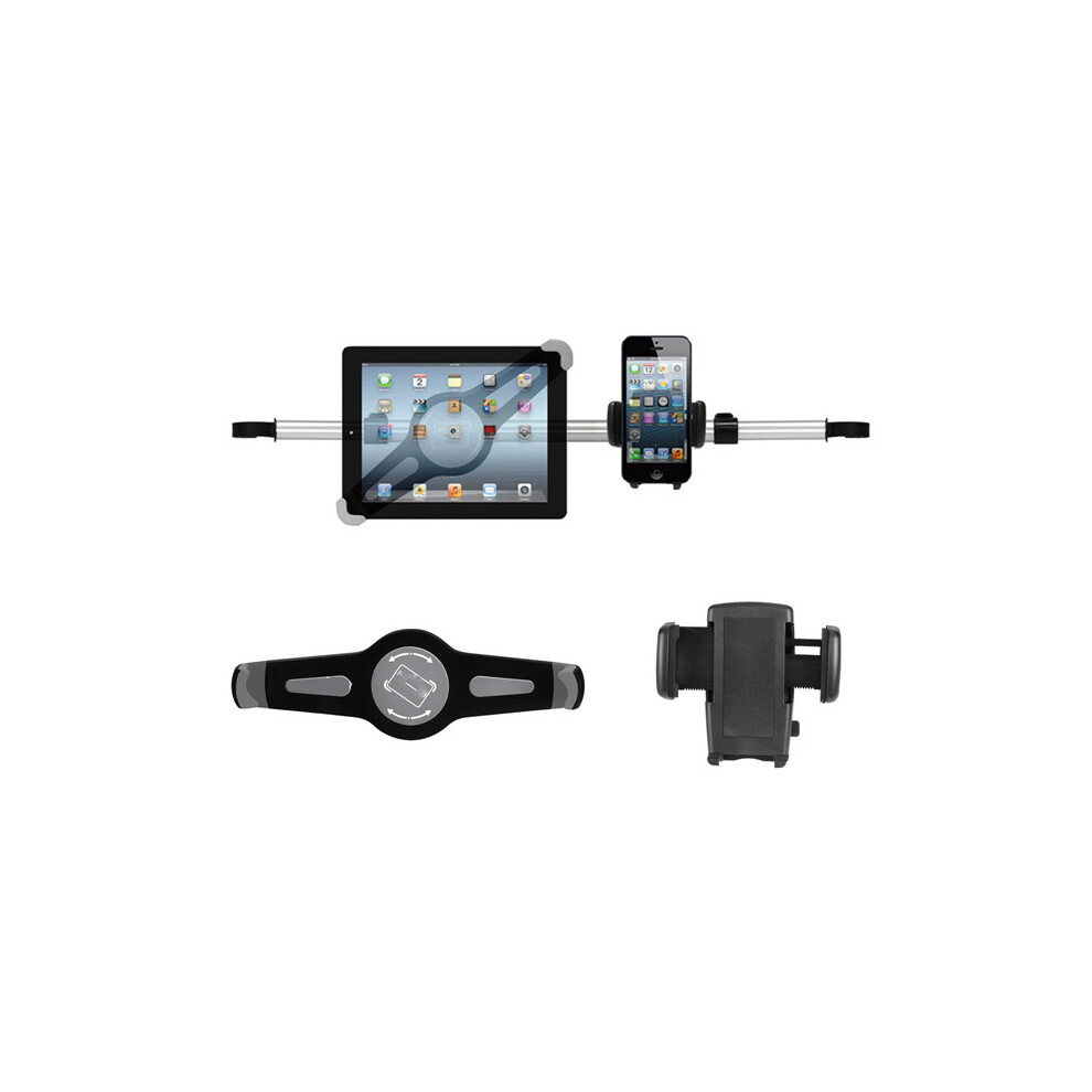 Universal Aluminum Alloy Car Headrest Holder For Phones And 7'' 10.5'' Tablets 710627011340