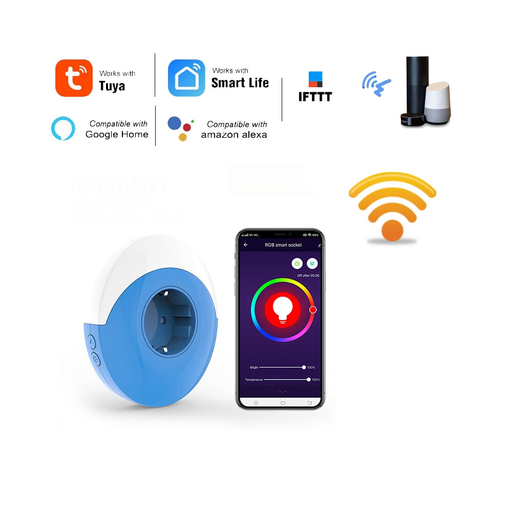 Bakeey 16A Wifi Smart Socket Switch Tuya Smart Life Rgb Light Voice Control Timing Socket Work With Alexa Google Home Ifttt 5742607143449