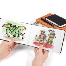 24 Sheets Watercolor Mini Hand Book Portable Sketch Stationery Notebook For Drawing Marker Stationery Art Sketch Supplies