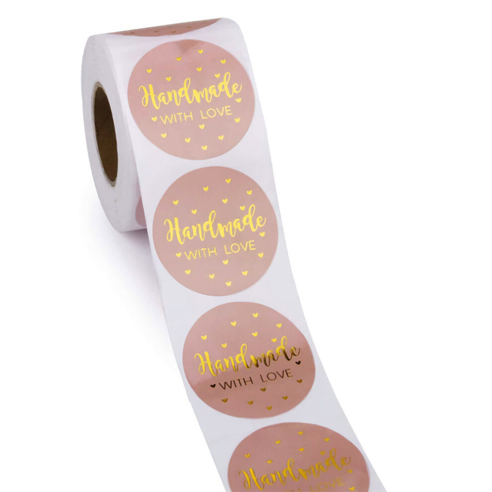 500pcs roll Paper Stickers 25mm Gilding Round Adhesive Labels Wedding Decoration Party Sticker DIY Handmade Making Gift