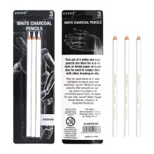 Corot 3Pcs White Sketch Charcoal Pencil Set Hightlight Standard Pencil Beginner Sketching Drawing Pencils Set Painting Art Supplies