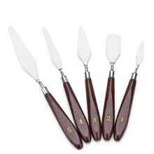 Bianyo BN9301 5Pcs Stainless Steel Artist Painting Knife Oil Painting Art Craft Drawing Metal Set for Thick Paint Application
