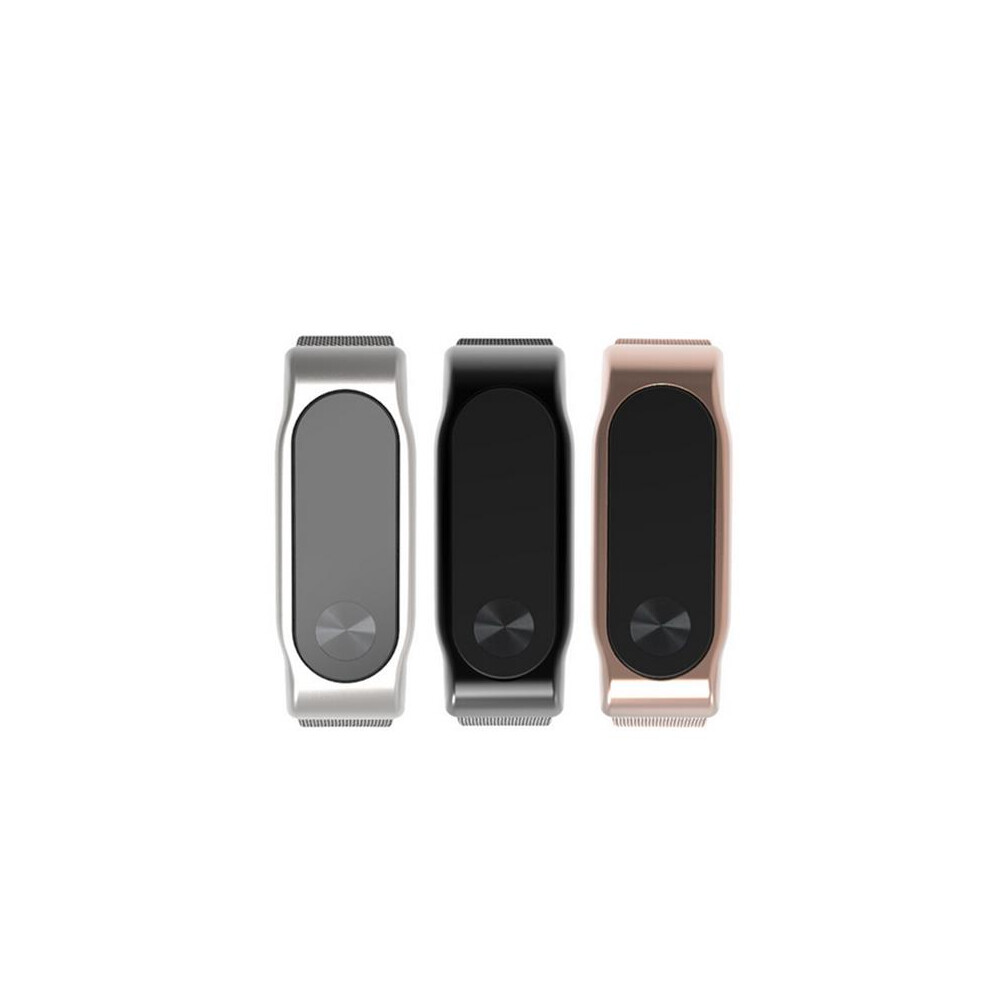 Mijobs Replacement Stainless Steel Frame Bracelet Wristband For Xiaomi Miband 2 Silver 6970030477391
