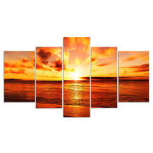 5 Pcs Wall Decorative Painting Huge Modern Abstract Wall Decor Sea Art Pictures Canvas Prints Home Office Hotel Decorations Oil Paintings