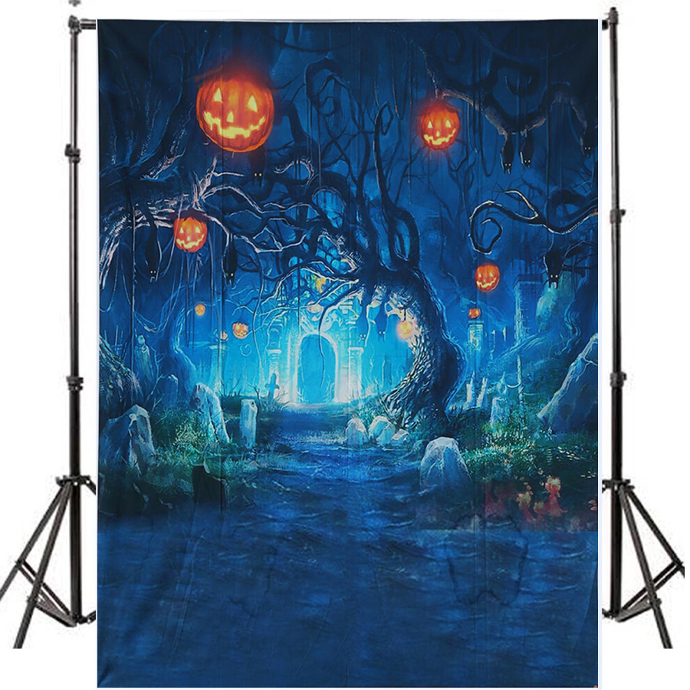 5X7ft Halloween Decor Pumpkin Wall Photography Studio Backdrop Background Light 713091909984