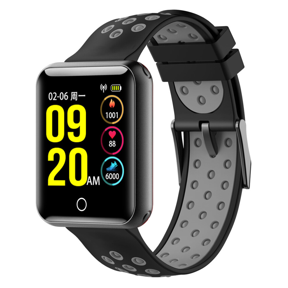 Bakeey Q18 1.54 Inch Color Screen Ip68 Waterproof Heart Rate Blood Presure Monitor Smart Wristband Red/Grey/Green 6900348386214