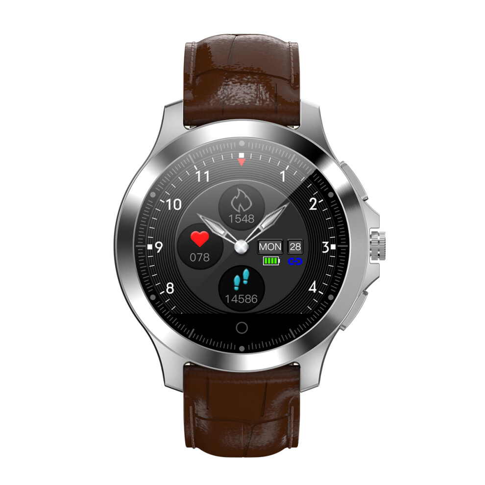 Bakeey W8 Ecg+Ppg Heart Rate Hrv Check 306 Full Steel Multi Reminder Sport Modes Smart Watch Black/Blue/Brown 3345535801393