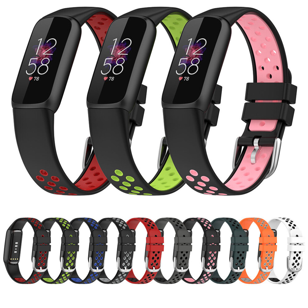 Bakeey Double Color Pattern Breathable Sweatproof Soft Silicone Watch Band Strap Replacement For Fitbit Luxe 6900074848833