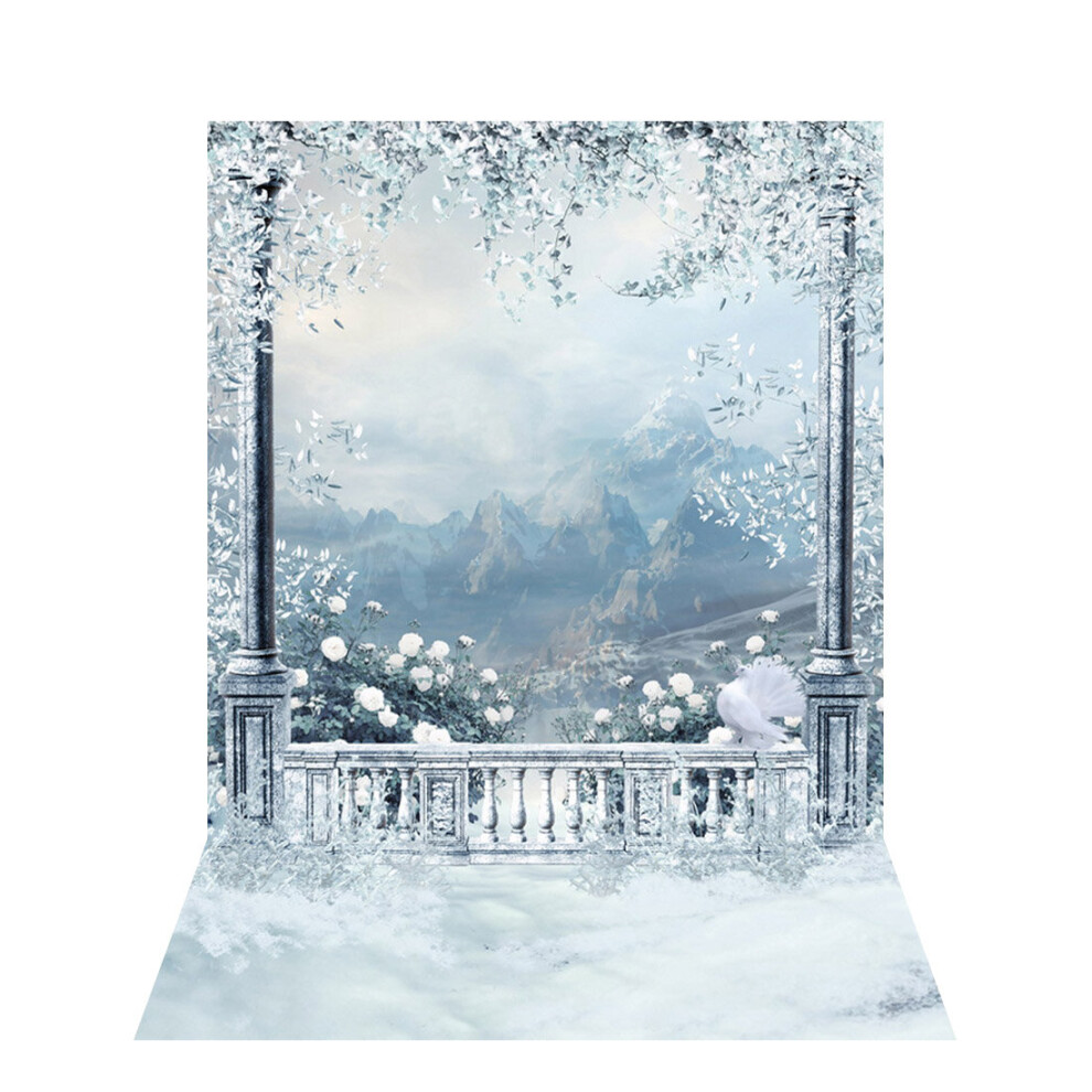1.5X2.1m Snow View Balcony Studio Props Photography Backdrop Background Silk Material 7860799933285
