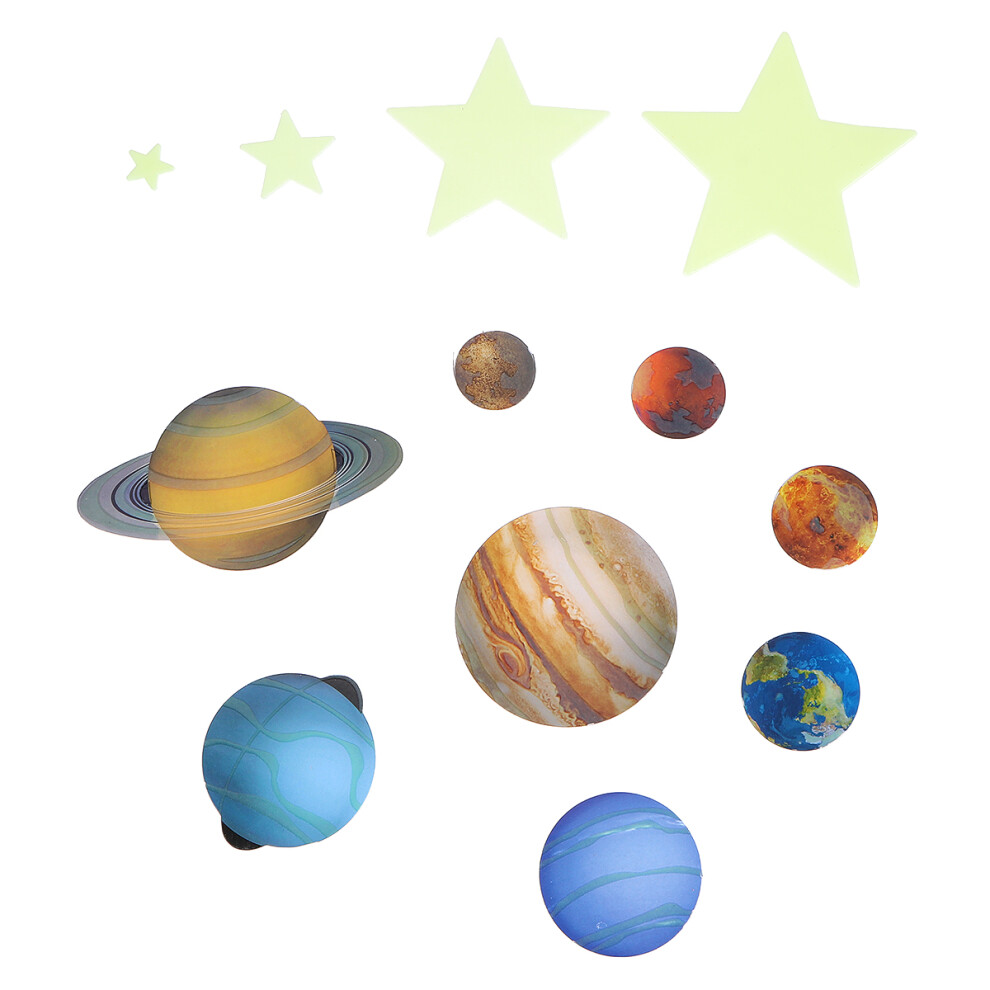 Luminous Planets Pvc Wall Stickers Glow In Ten Planets Bedroom Wall Decal Paper Stickers Decoration Dark