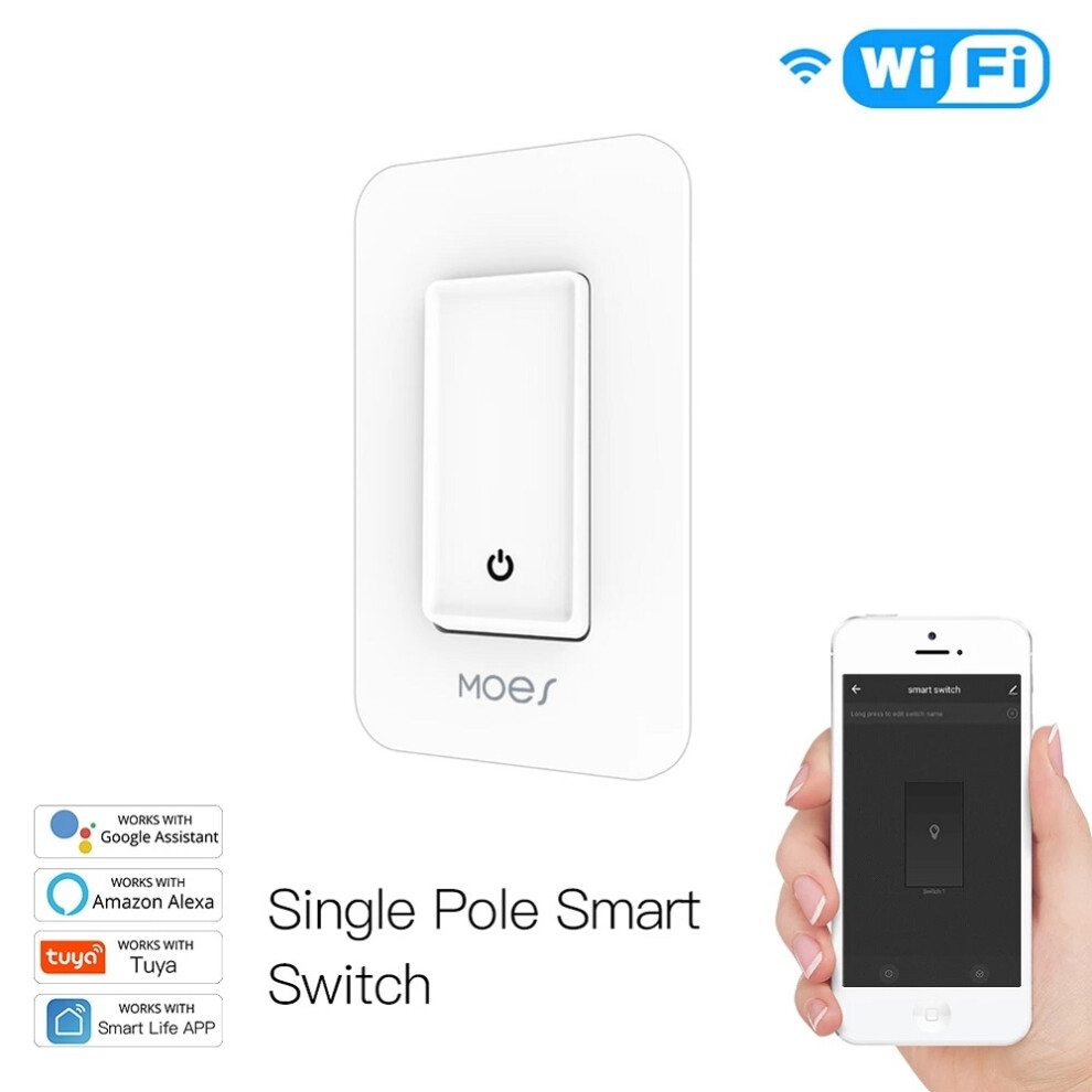 Moeshouse Wifi Smart Light Switch Control By Smart Life Tuya App Works With Alexa Google Home For Voice Control 6900077577174