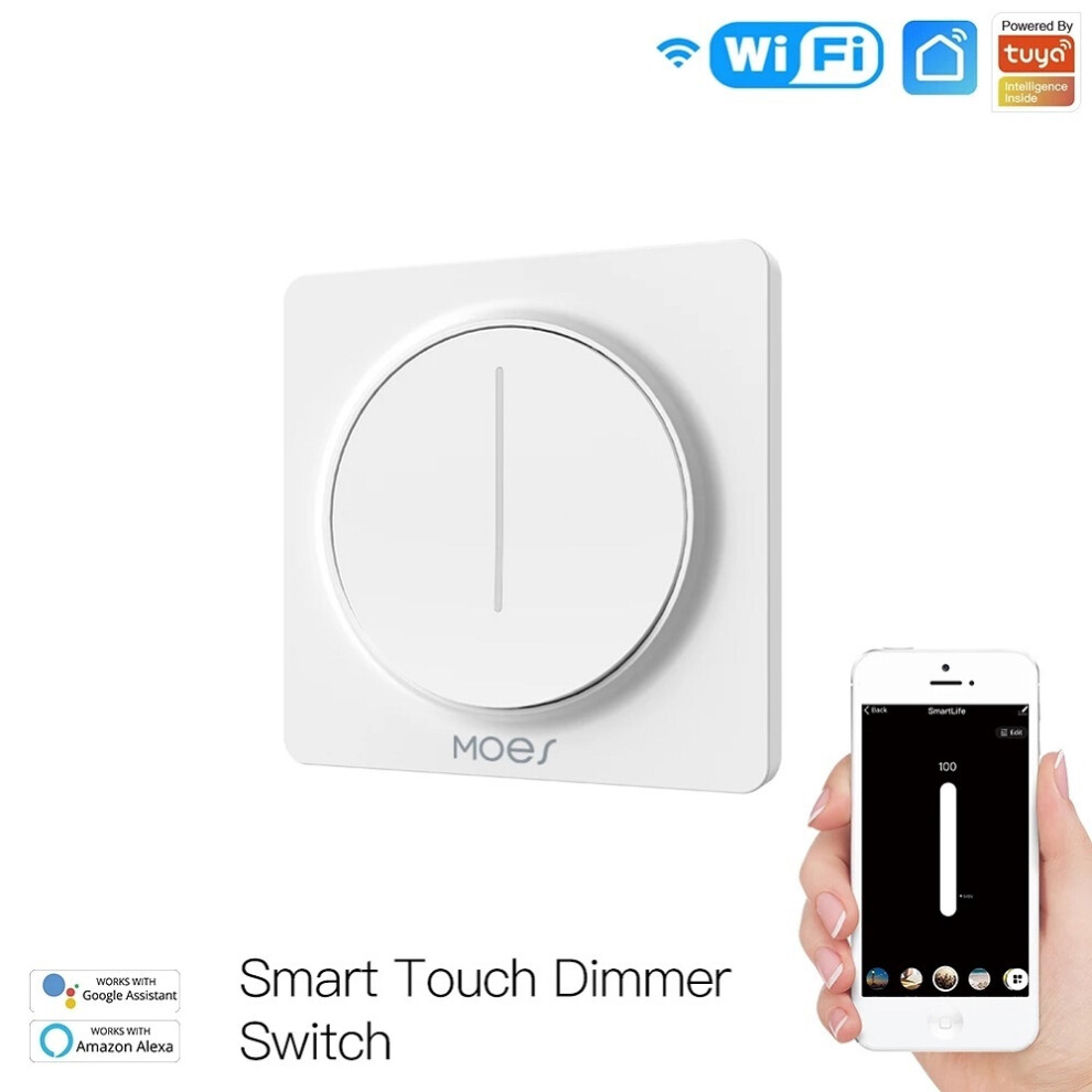 Moeshouse Wifi Smart Touch Light Dimmer Switch Touch Timer Brightness Memory Smart Life Tuya App Remote Control Work With Alexa Google 6901249263031