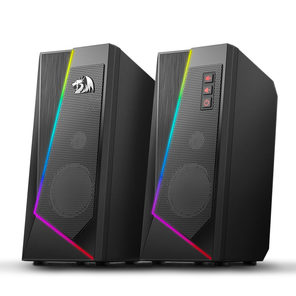 Redragon Gs520 Rgb Game Speaker Anvil Aux 3.5Mm Stereo Surround Music Soundbar For Computer 2.0 Pc Home Notebook Tv Loudspeaker 710954603270