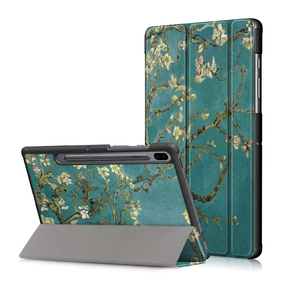Printing Tri Fold Tablet Case For Samsung Tab S6 10.5 Apricot Blossom 6914216588075