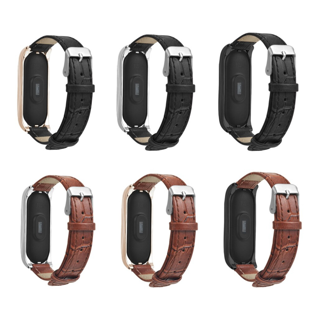 Bakeey Replacement Watch Strap Needle Buckle Genuine Leather Watch Band For Xiaomi Mi Band 3 6900039023800