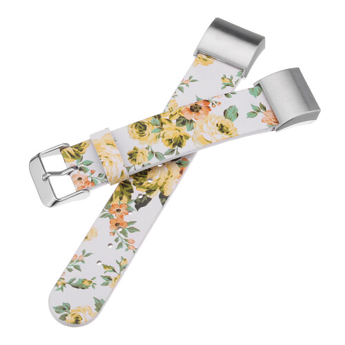 16mm Flower PU Leather Replacement Watch Band Strap for Fitbit Charge 2 1