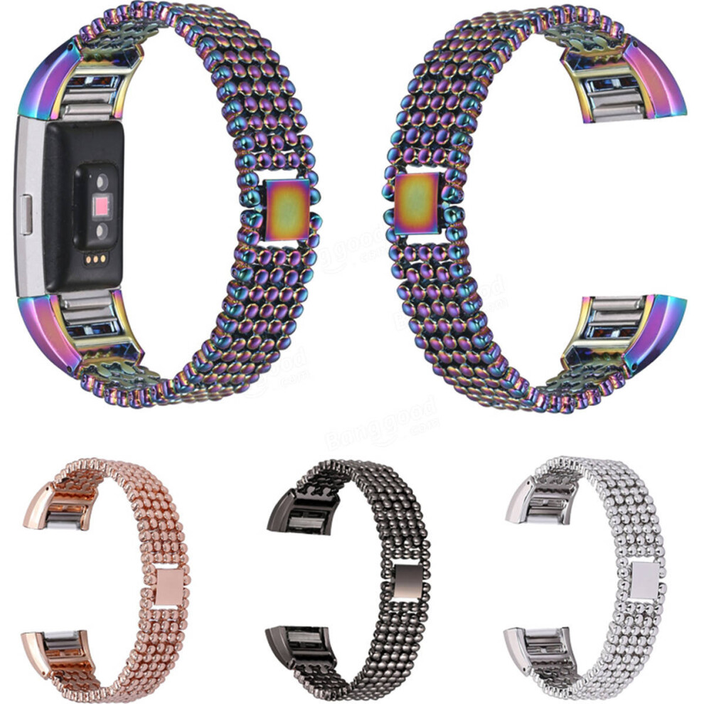 Stainless Steel Wrist Band Loop Strap Clasp For Fitbit Charge 2 Silver 615867833298