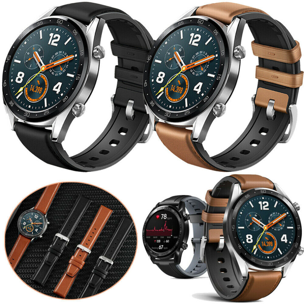 Bakeey 22Mm Silicone And Leather Watch Band For Amazfit Gtr 47Mm Huawei Gt Smart Watch 6900056493099