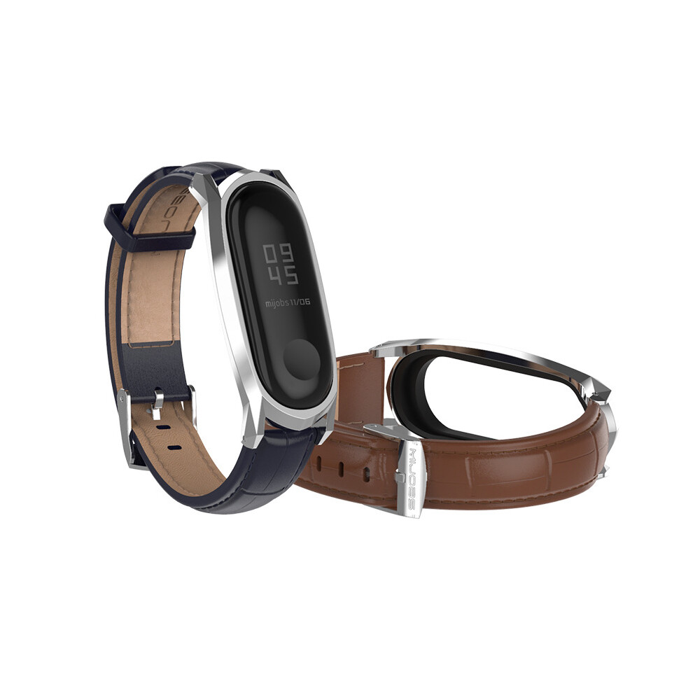 Mijobs Leather Watch Strap Replacement Watch Band For Xiaomi Mi Band 3 Smart Watch Not,Specified 787851520283