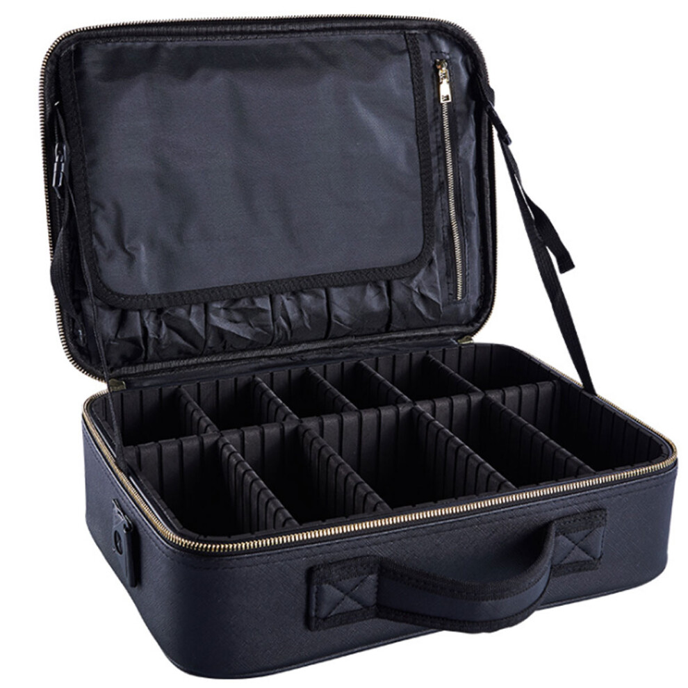 Portable Travel Makeup Bag Travel Cosmetic Case Makeup Organizer with Adjustable Divider