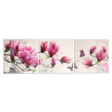 3 Pcs Wall Decorative Oil Painting Canvas Magnolia Wall Decor Art Pictures Frameless Wall Hanging Decorations for Home Office
