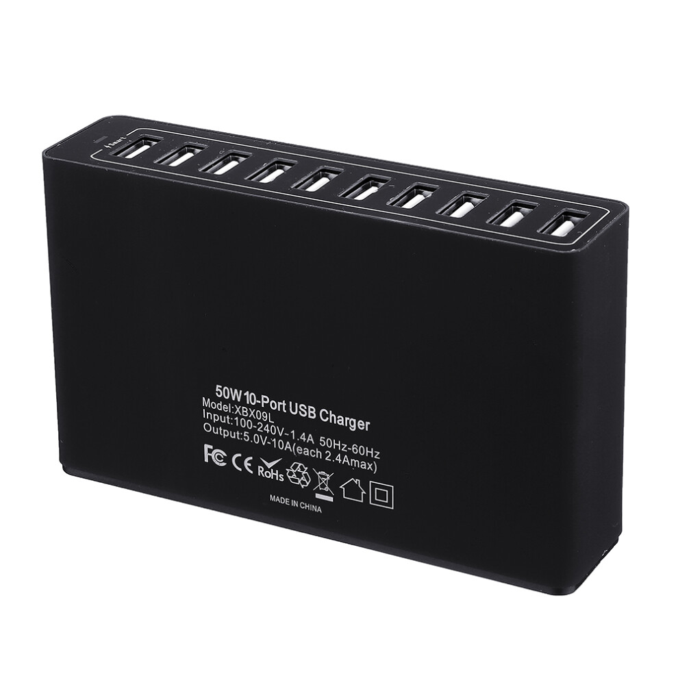 5V 10A 50W Multi Port Usb Hub Charger Dock Station For Tablet Cellphone 5055890385848