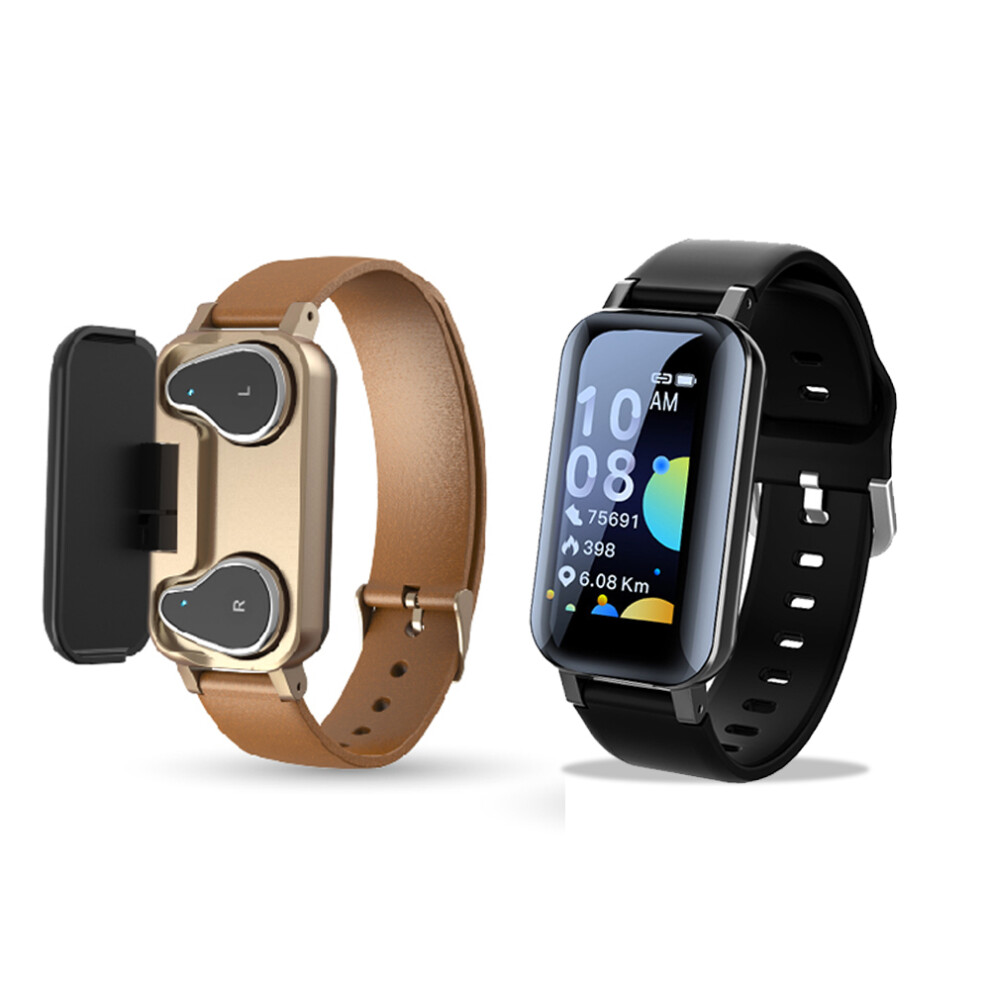 Bakeey T89 Pro Bt 5.0 Tws Wireless Earbuds Wristband Heart Rate Blood Pressure Monitor Health Tracker Multi Sport Modes Smart Bracelet Watch 6900078916040