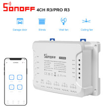 SONOFF 4CH R3 & 4CH PRO R3 AC100 240V 50 60Hz 10A 2200W 4 Gang WiFi DIY Smart Switch Inching Self Locking Interlock 3 Working Mode APP Remote Control