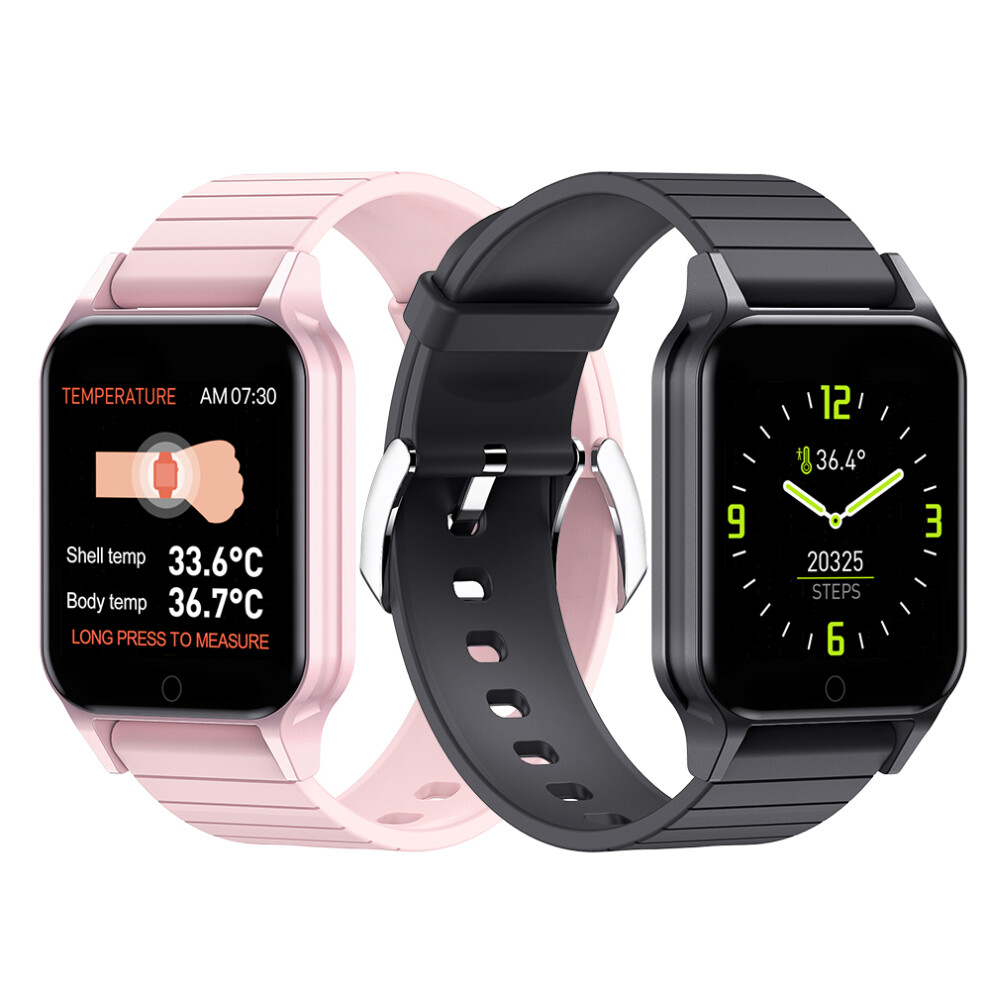 [Body Temperature Monitor] Bakeey T96 Heart Rate Blood Pressure Oxygen Monitor Custom Dial Music Control Smart Watch 825450311731