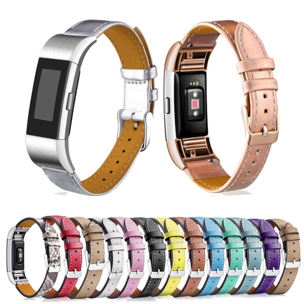 Bakeey Replacement Leather Strap Watch Band For Smart Watch Fitbit Charge 2 Black/Brown/Red 6912839569549