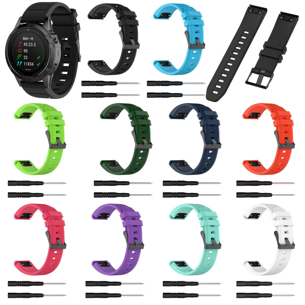 Bakeey 22Mm Quick Release Textu Silicone Replacement Strap Smart Watch Band For Garmin Forerunner 945 Fenix 5 Red 6900068121423