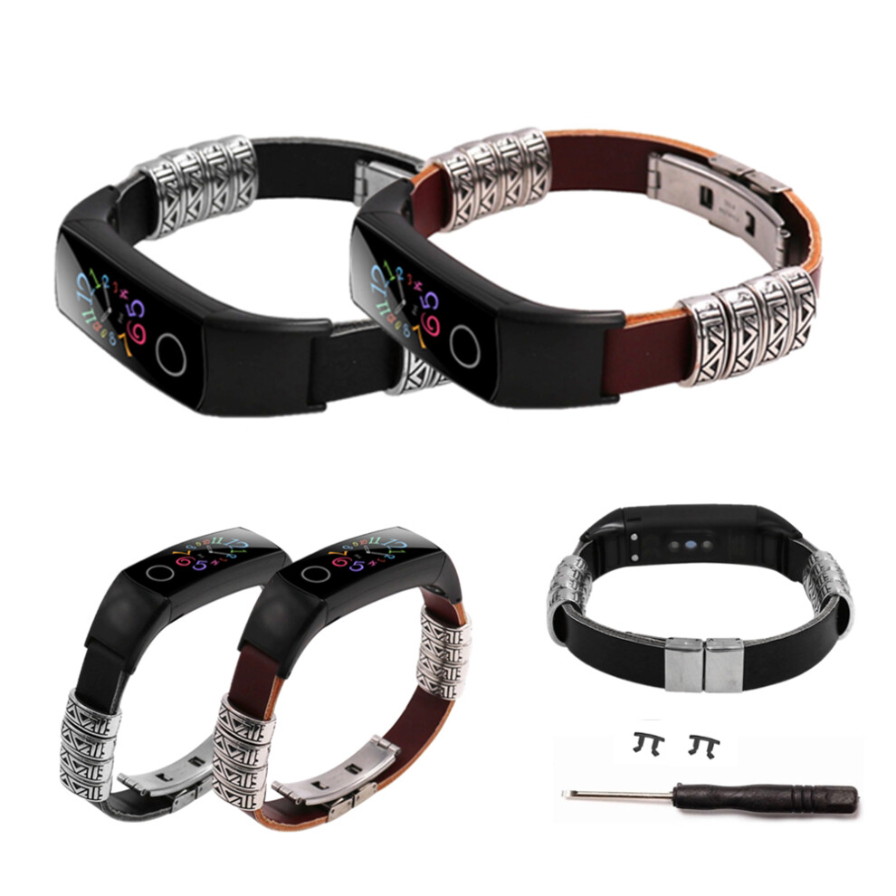 Bakeey Watch Band Retro Double Press Butterfly Buckle Watch Strap For Huawei Honor Band 4 Band 5 Yellow 6900066076589