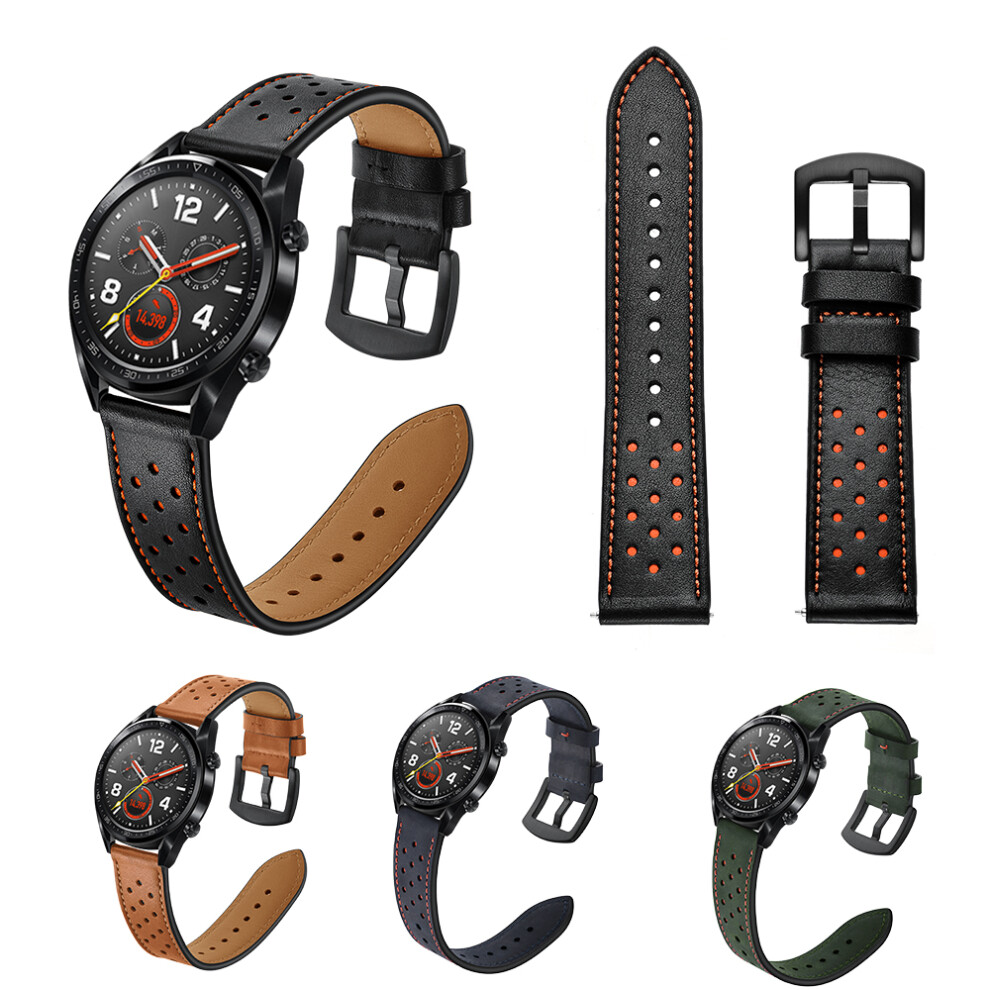 Bakeey 22Mm Replacement Genuine Leather Ventilation Hole Watch Band Strap For Huawei Gt Smart Watch Not,Specified 3518362920920