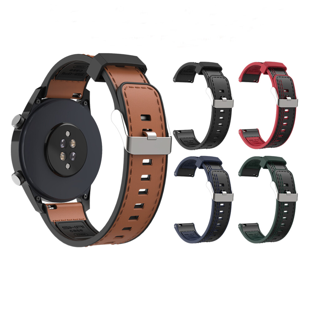 Bakeey 22Mm Silicone Leather Replacement Strap Smart Watch Band For Huawei Gt 2 46Mm Honor Magic 2 46Mm Not,Specified 6900074316882