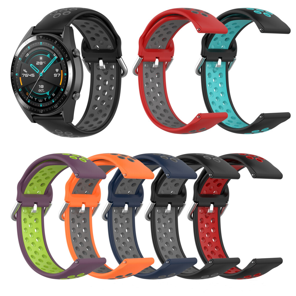 Bakeey 22Mm Two Color Buckle Strap Stoma Silicone Replacement Strap For Huawei Watch Gt2 46Mm Not,Specified 6900077864861