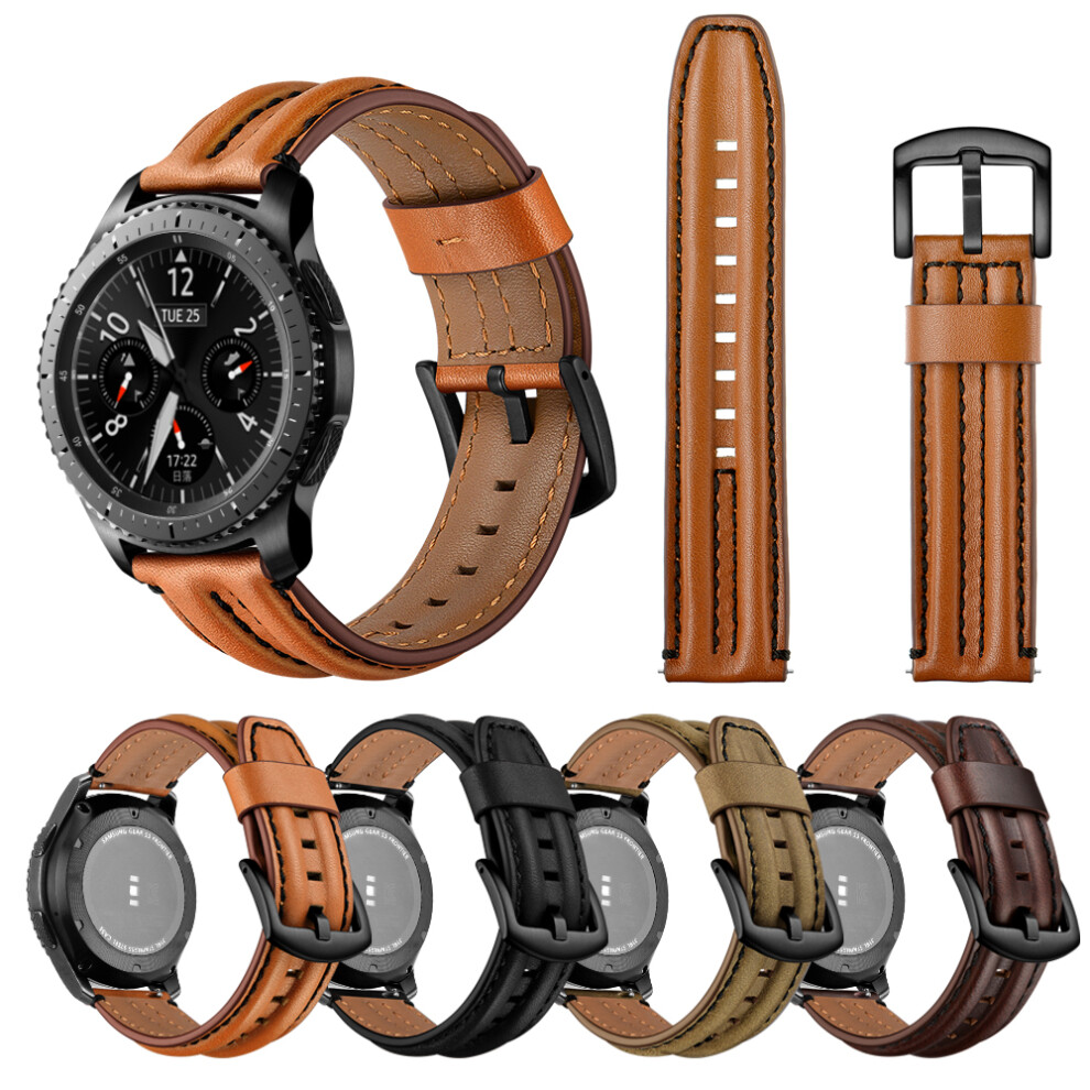 Bakeey 22Mm Double Keel Full Genuine Leather Replacement Strap Smart Watch Band For Samsung Gear S3 Not,Specified 707918786605