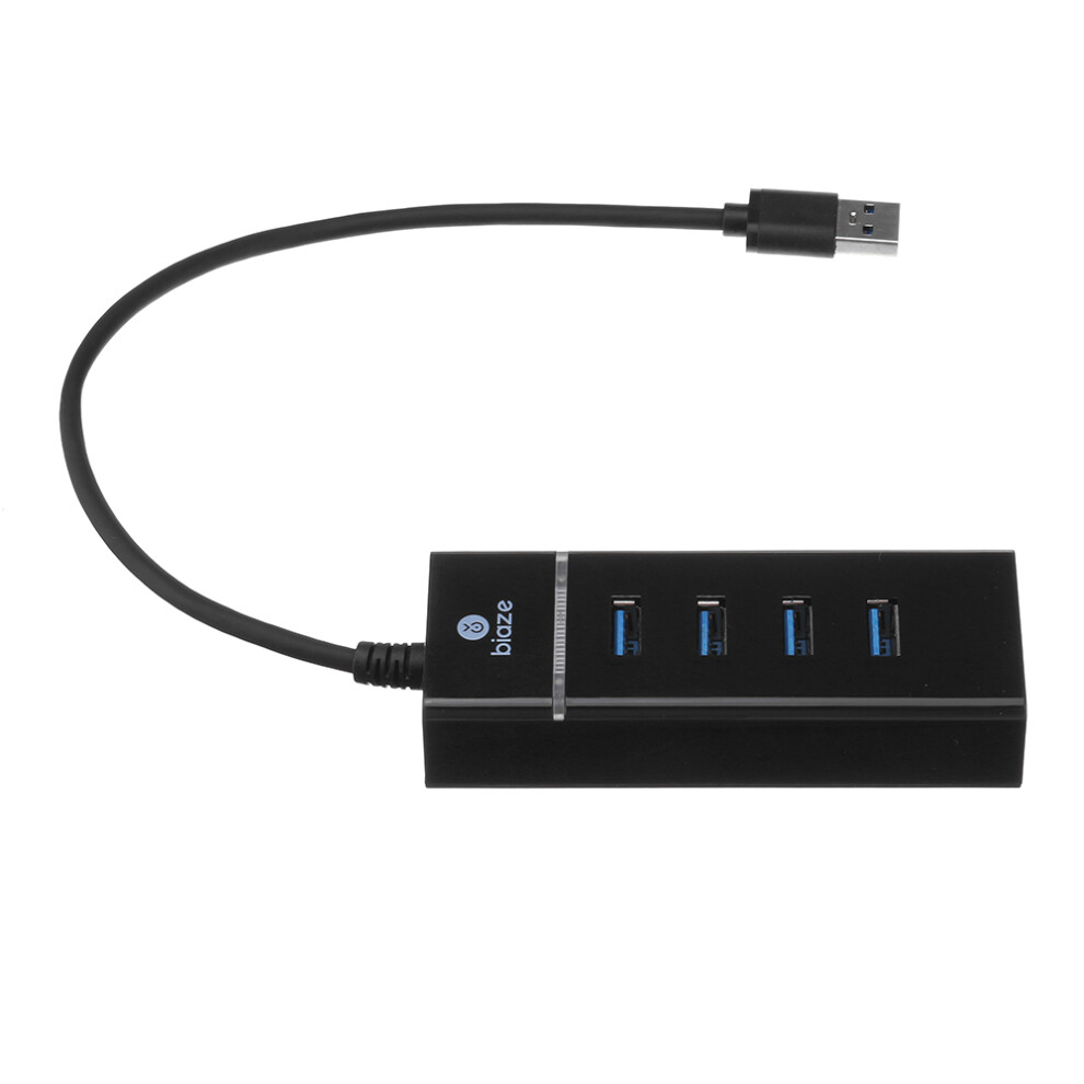 Biaze Hub7 Aluminum Alloy High Speed Extension Usb 3.0 To 4 Port Usb 3.0 Otg Hub Adapter Black 791799541583