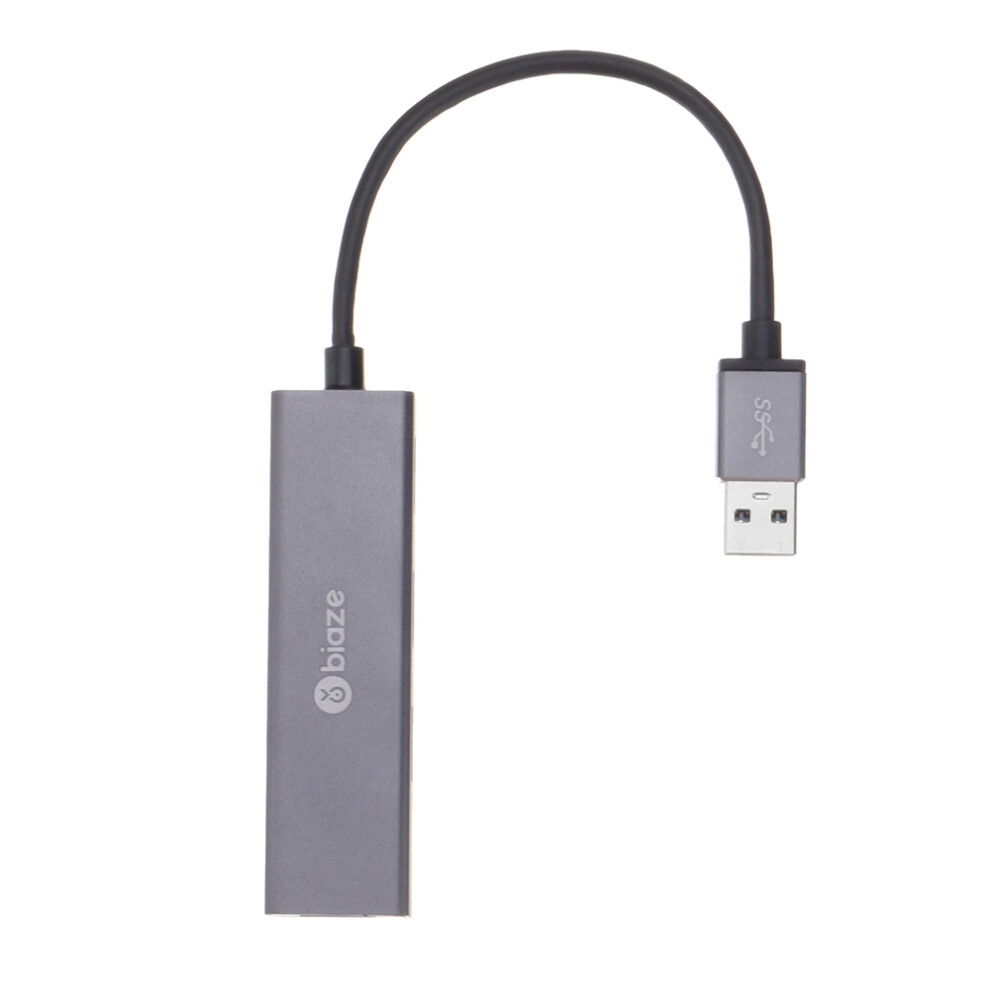 Biaze Hub2 Aluminum Alloy Usb 3.0 To 4 Port Usb 3.0 Otg Hub Adapter 0.2M Gray 6906138806757