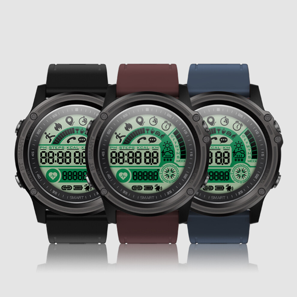 Senbono S28 Compass Weather Display Outdoor Wristband Heart Rate Monitor Ip68 Waterproof Smart Watch Black/Brown/Blue 791377824626